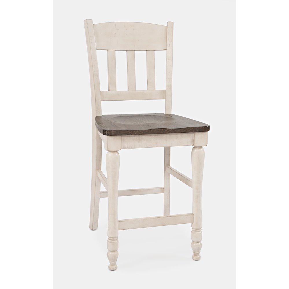 Madison County Rustic Reclaimed Pine Farmhouse Slatback Counter Stool (Set of 2)