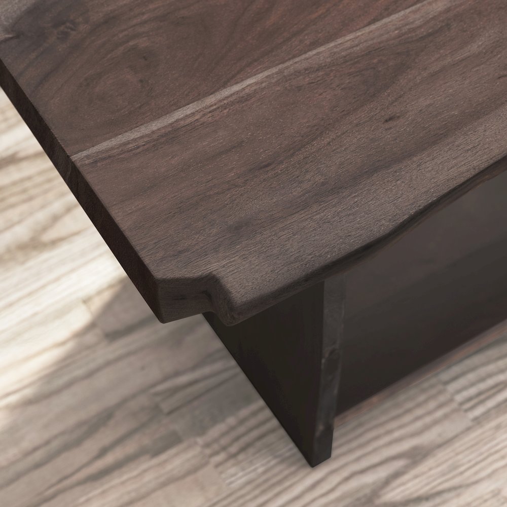 Cooper Modern Live Edge 52" Solid Wood Storage Bench