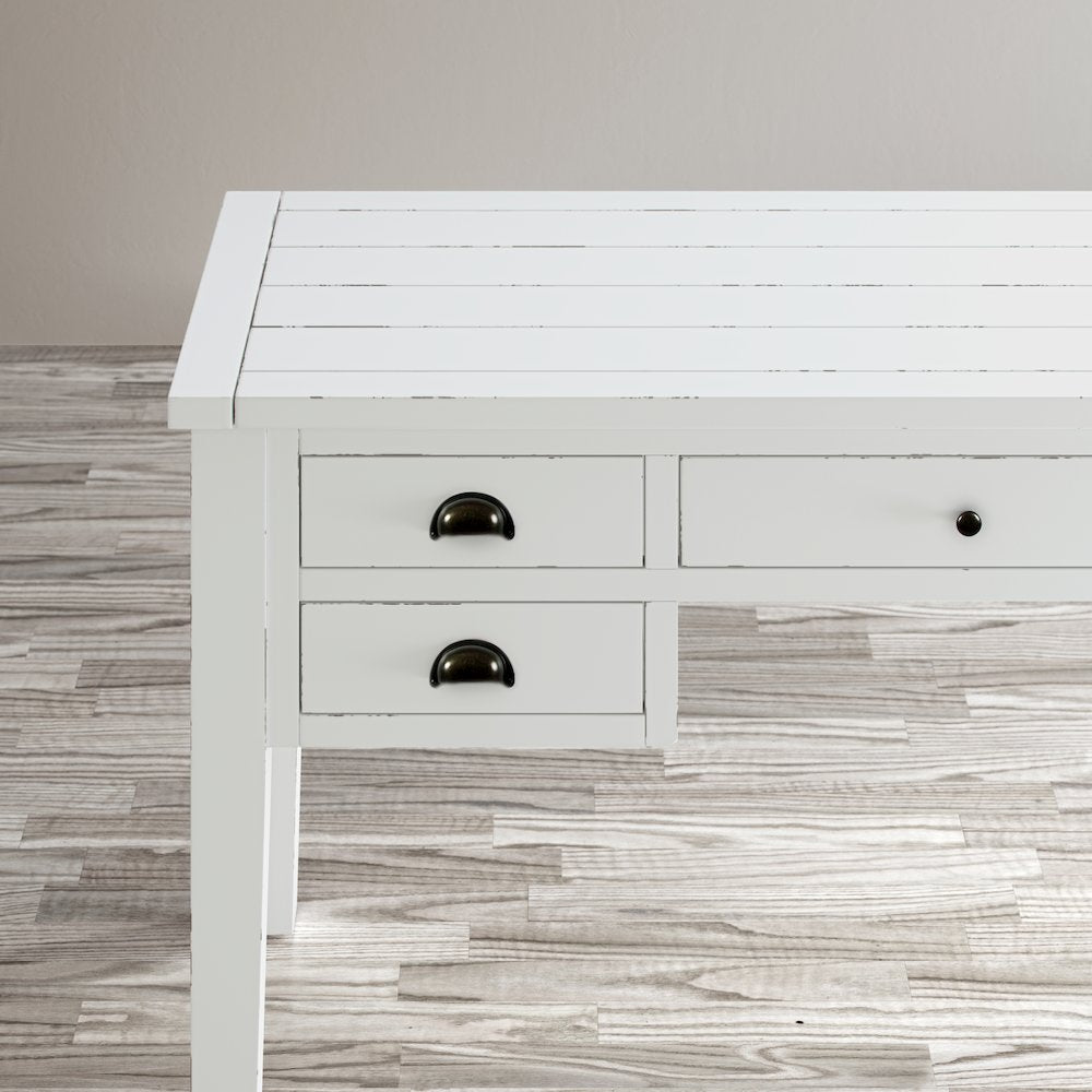 Artisan's Craft Rustic Farmhouse Distressed Solid Wood 5-Drawer Desk