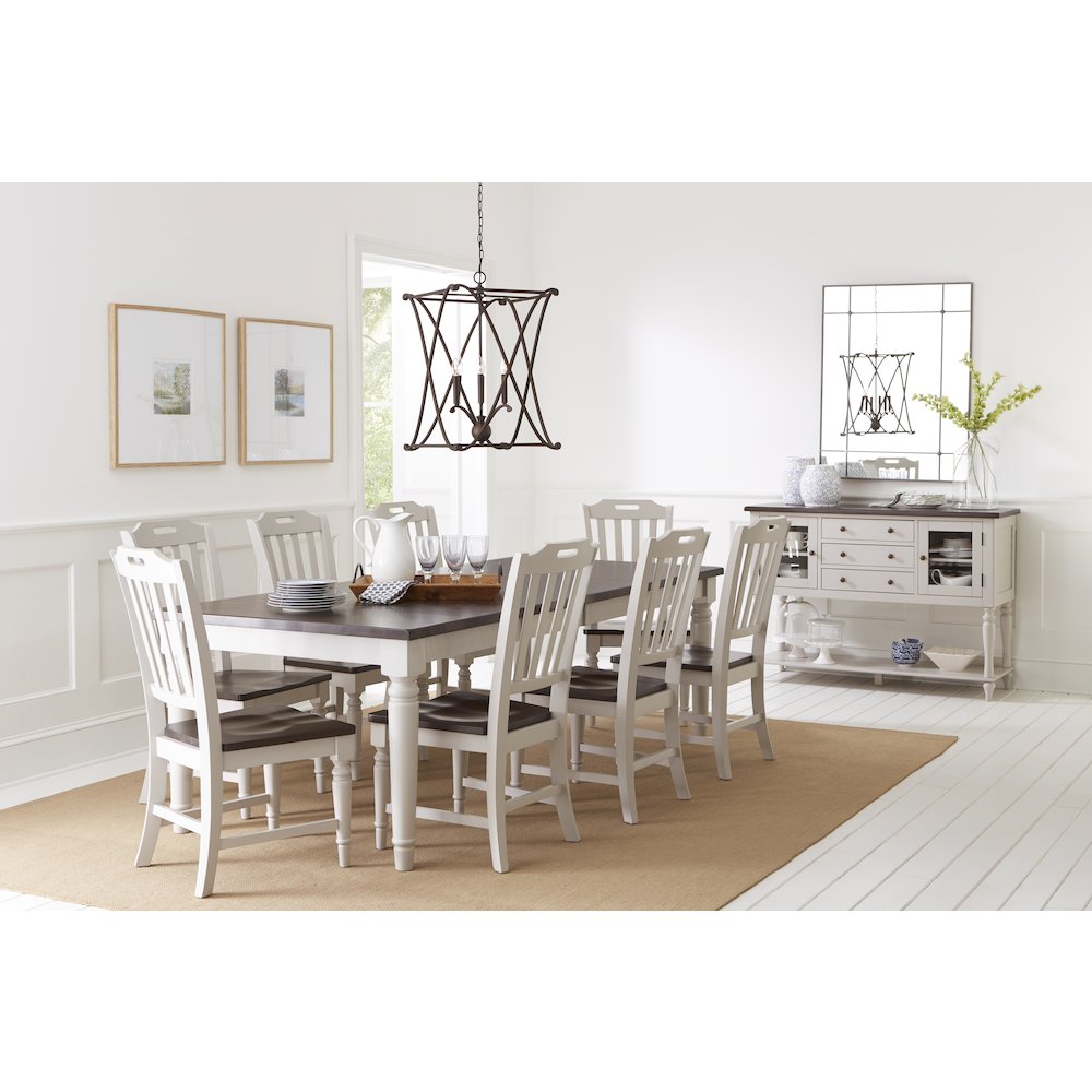 Orchard Park Solid Rubberwood 96" Nine-Piece Farmhouse Dining Set