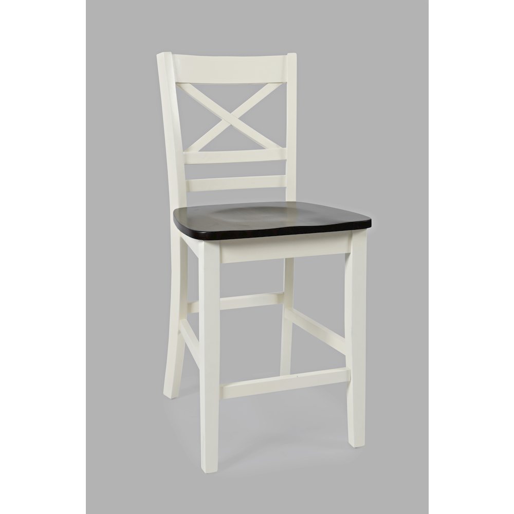 Asbury Park Solid Acacia Farmhouse X Back Stool (Set of 2)