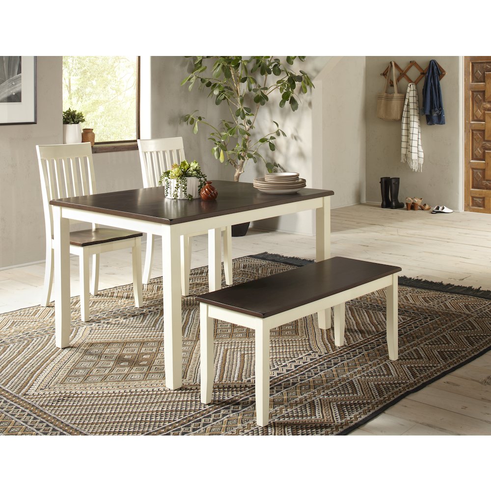 Decatur Lane Farmhouse 4 Piece Solid Wood Dining Set