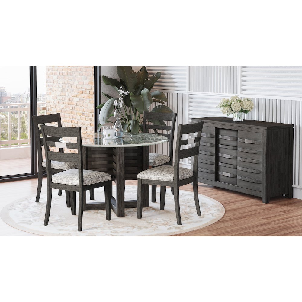 Altamonte Contemporary 48" Round Dining Table with Glass Top