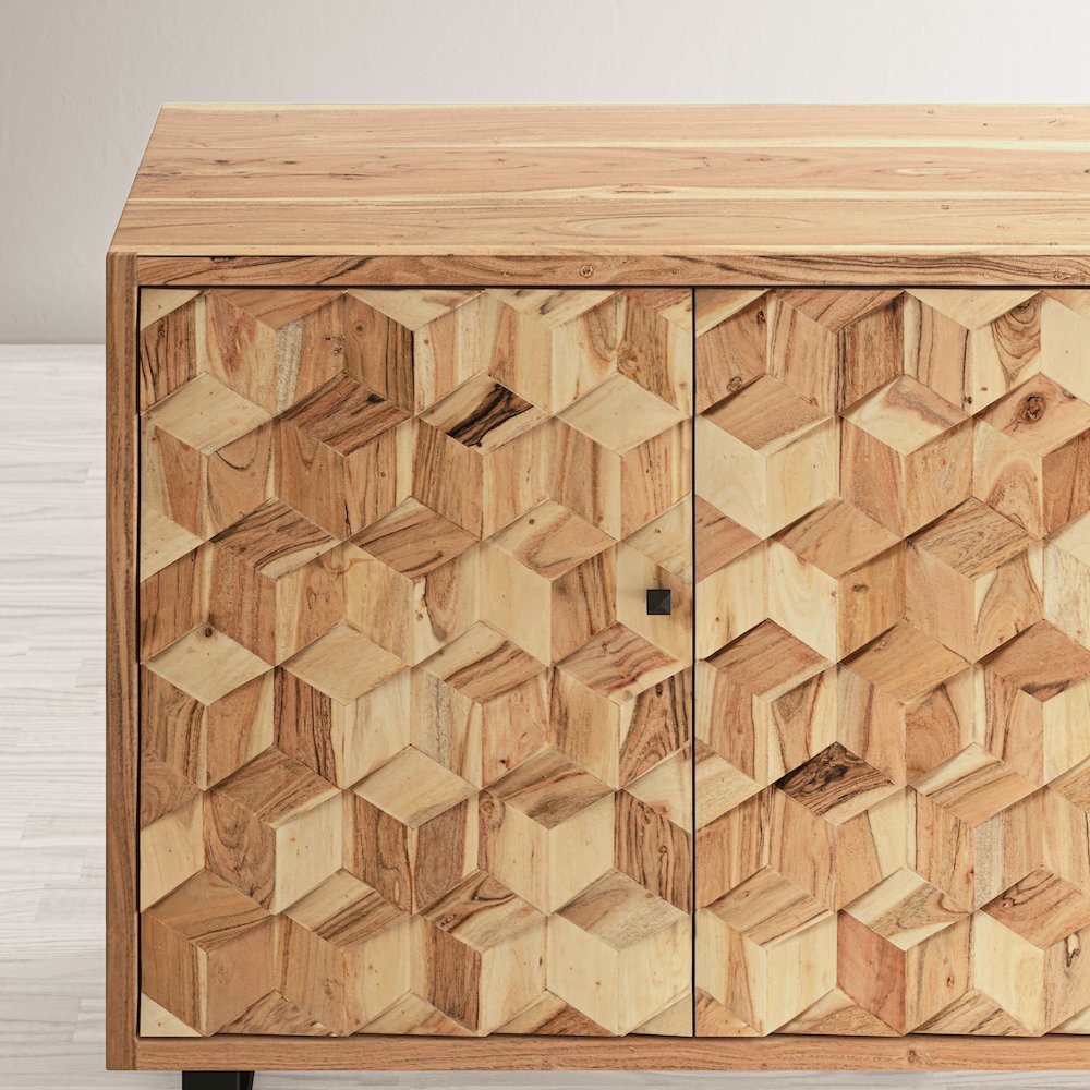 Geometrix 63" Modern Abstract Cube Style Accent Cabinet