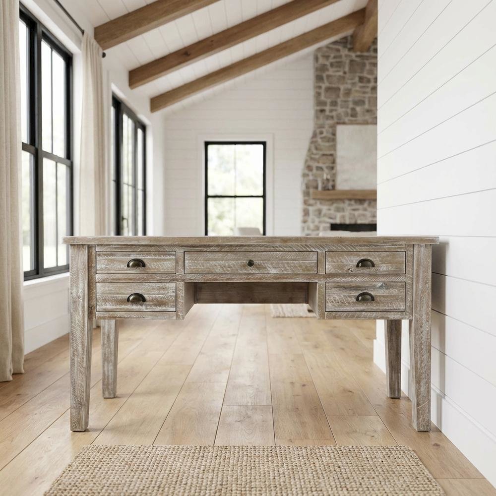5-Drawer Home Office Desk with Storage, Modern Computer Writing Workstation