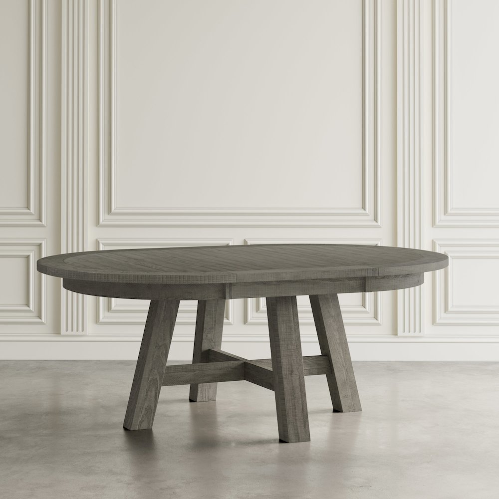 Telluride Contemporary Rustic Farmhouse Solid Wood Round to Oval Dining Table
