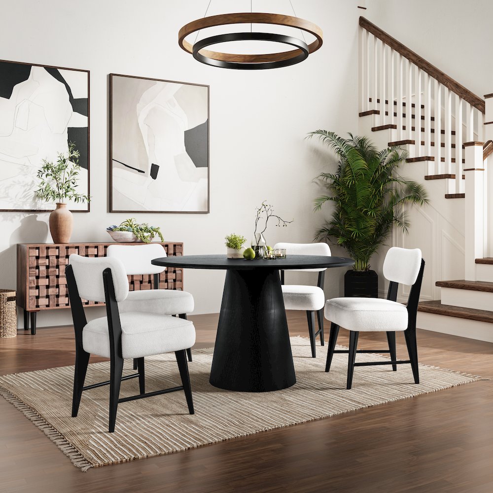 Nash Mid-Century Modern 50" Round Pedestal Dining Table