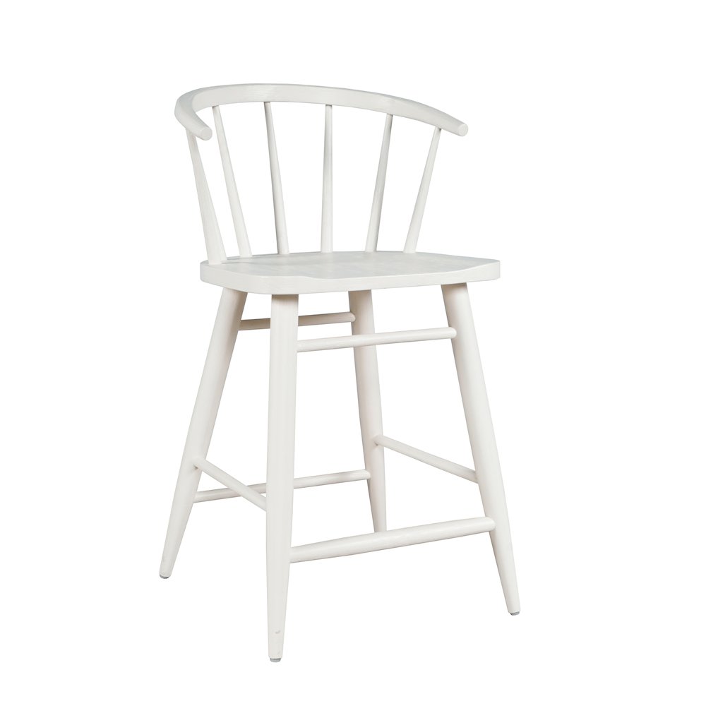 5-Piece Counter Height Dining Set with Round Table and Spindle Back Barstools