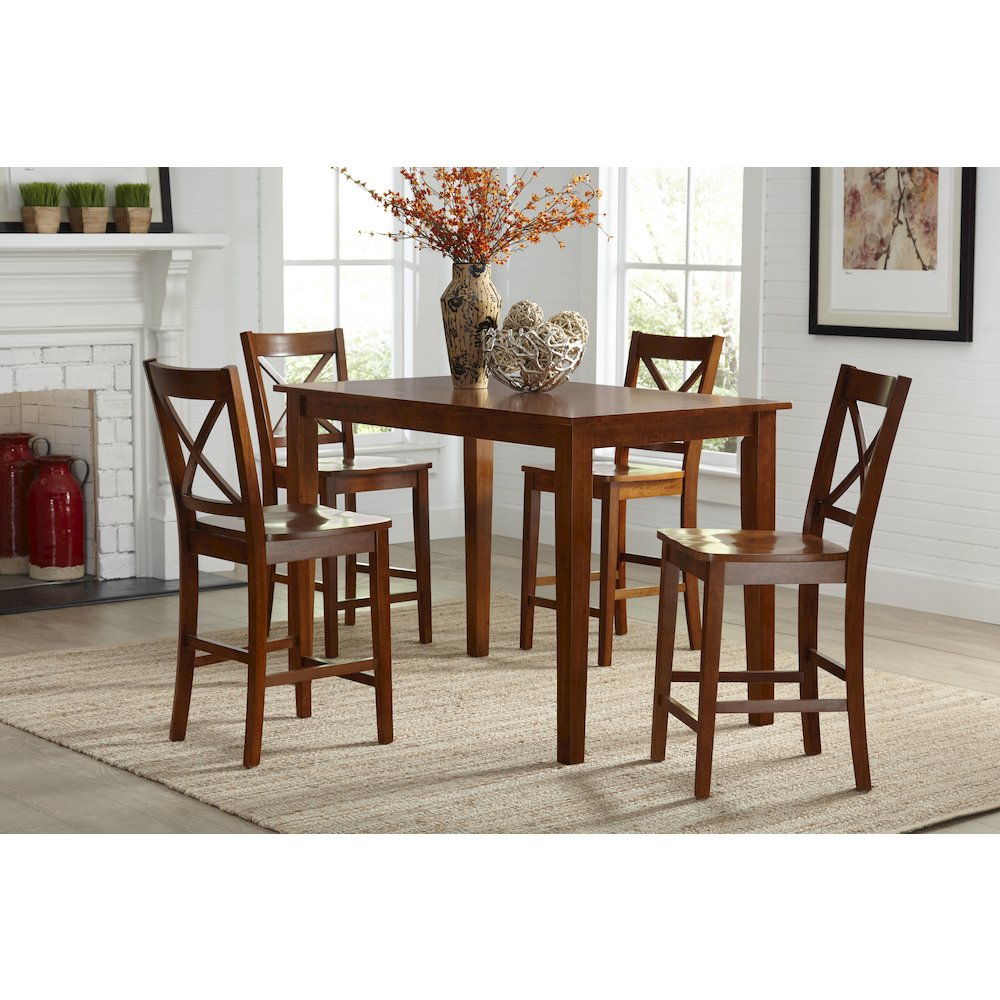 Simplicity Solid Wood Classic 54" Counter Height Dining Table