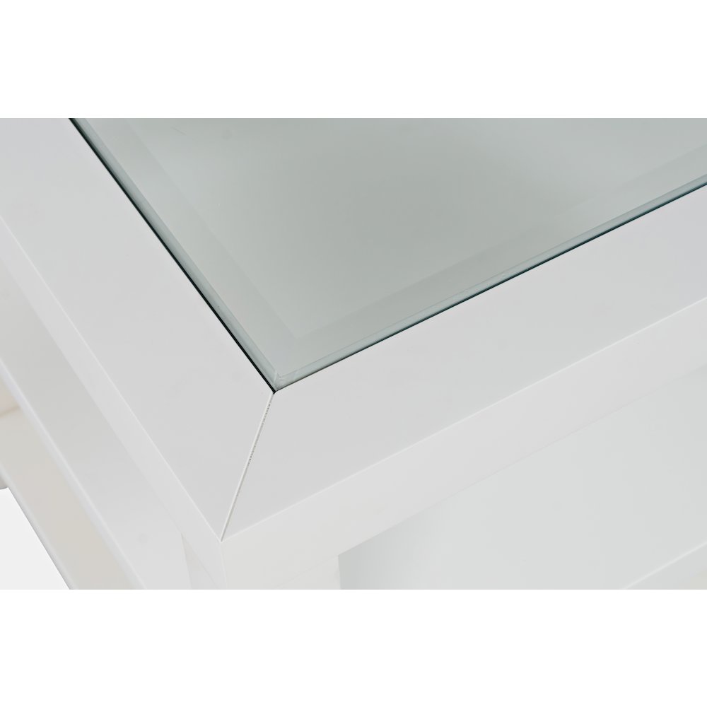 Urban Icon Contemporary Glass Inlay End Table with Storage