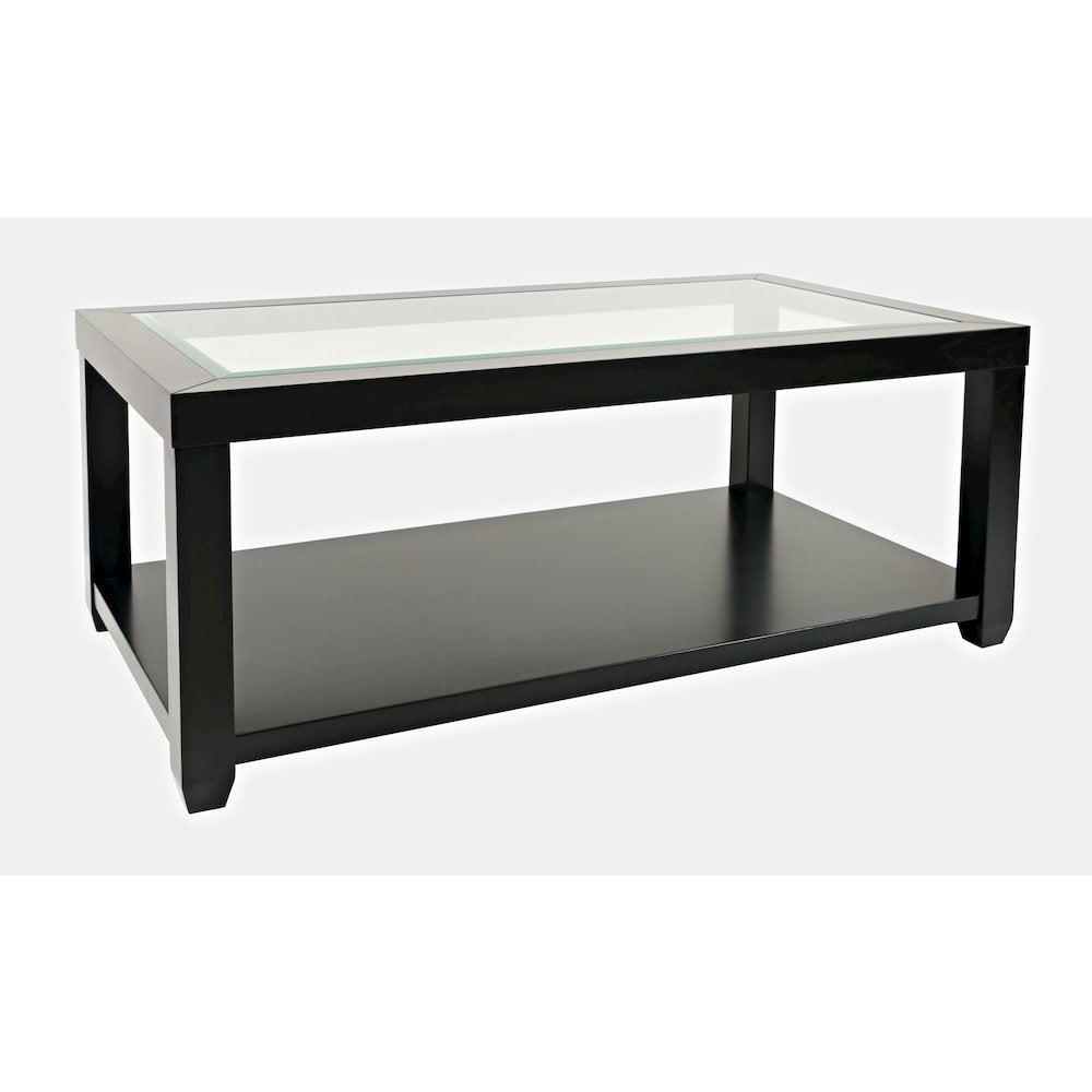 Urban Icon Contemporary Rectangular Glass Inlay Coffee Table