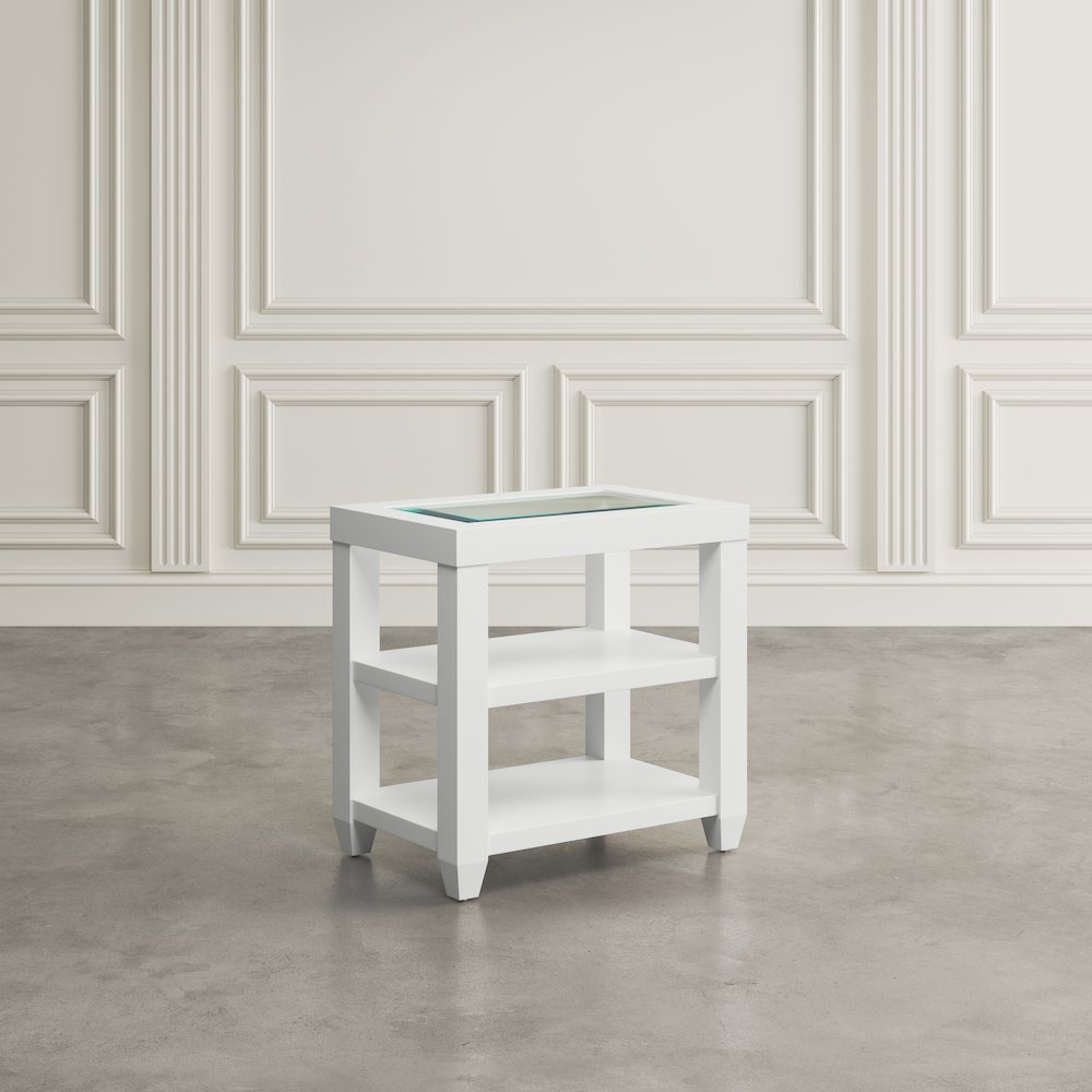 Urban Icon Contemporary Glass Inlay End Table with Storage