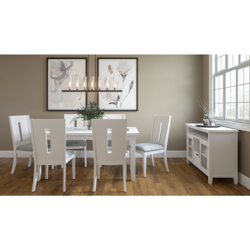 Urban Icon Contemporary 66" Seven-Piece Dining Set with Upholstered Chairs