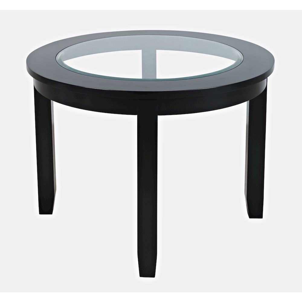 Urban Icon Contemporary 42" Round Glass Inlay Dining Table