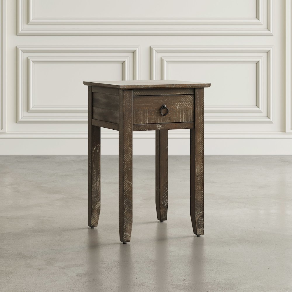 Devon Farmhouse Distressed Solid Wood End Table