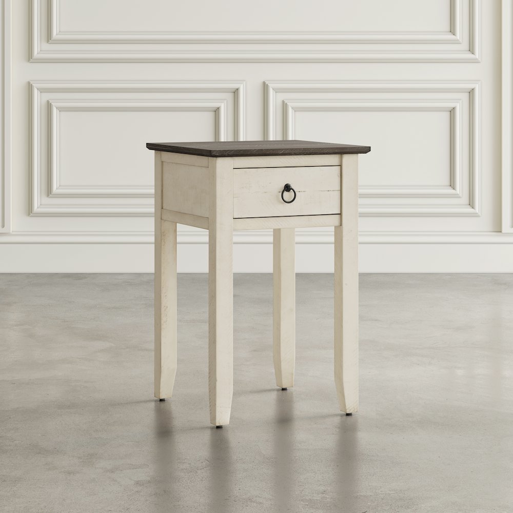 Devon Farmhouse Distressed Solid Wood End Table