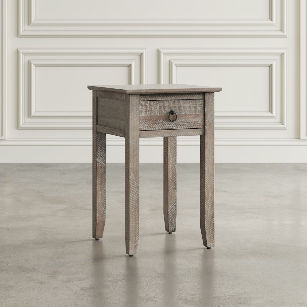 Devon Farmhouse Distressed Solid Wood End Table