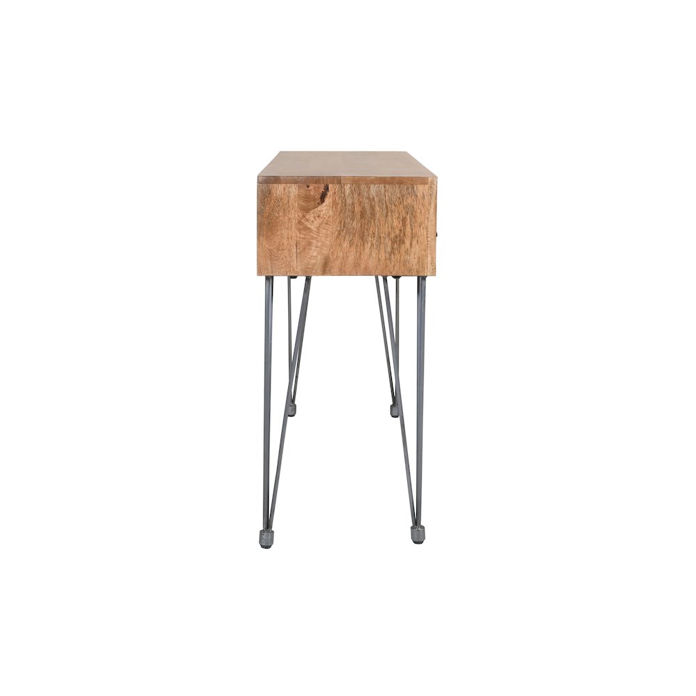American Vintage Solid Wood Sofa Table with Apothecary Drawers