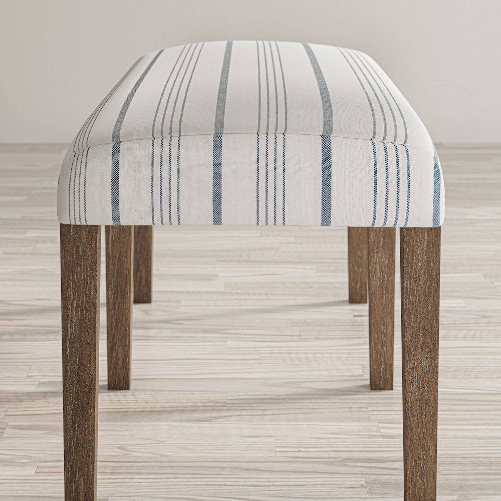 Eastern Tides Coastal Wire-Brushed Wood 46" Upholstered Dining Bench