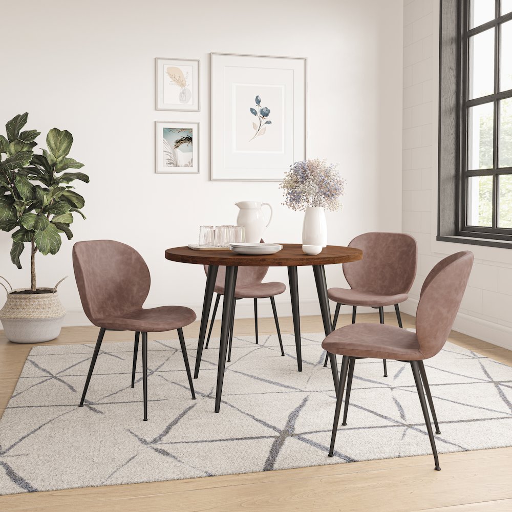 Prelude 42" Round Modern Solid Acacia Wood Dining Table