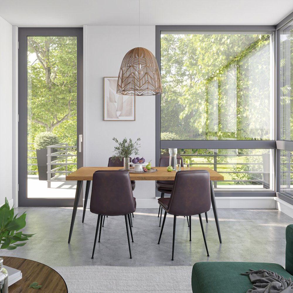 Prelude 70" Mid-Century Modern Solid Acacia Wood Dining Table