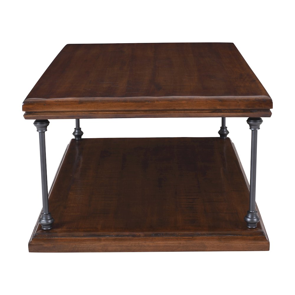 Larson Modern Industrial 50" Solid Wood Coffee Table with Storage