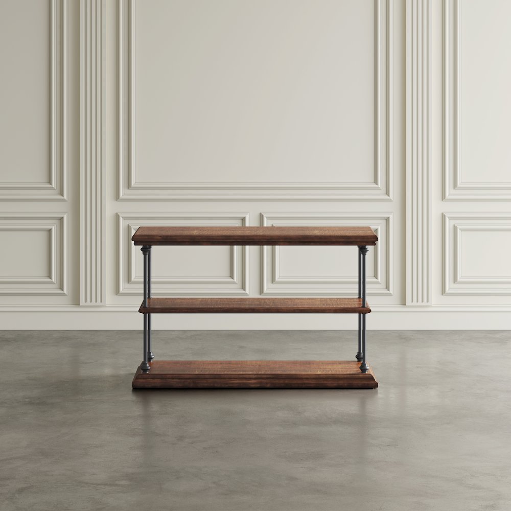 Larson Modern Industrial 48" Solid Wood Sofa Table with Storage