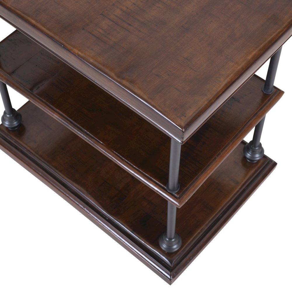 Larson Modern Industrial Solid Wood Chairside End Table with Storage
