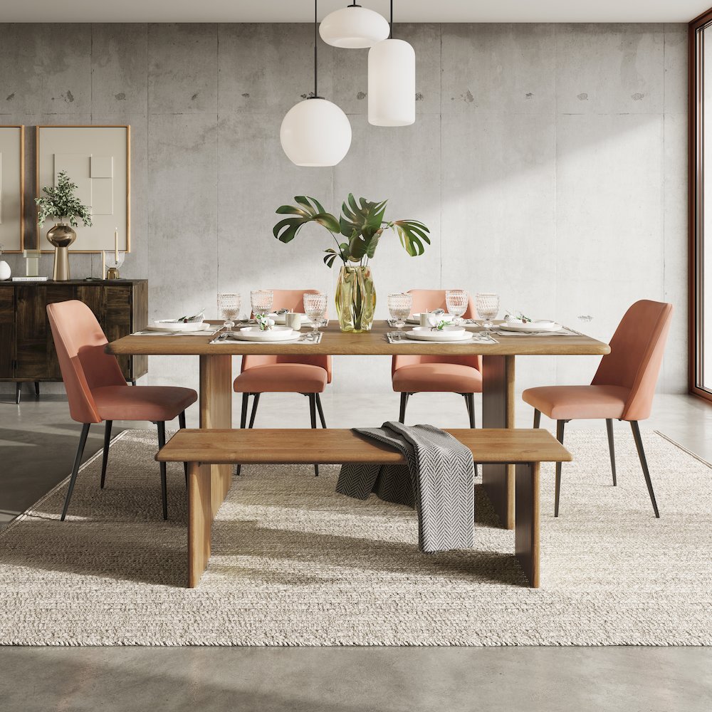 Maddox Mid-Century Modern Faux Leather Upholstered Dining Chair (Set of 2)