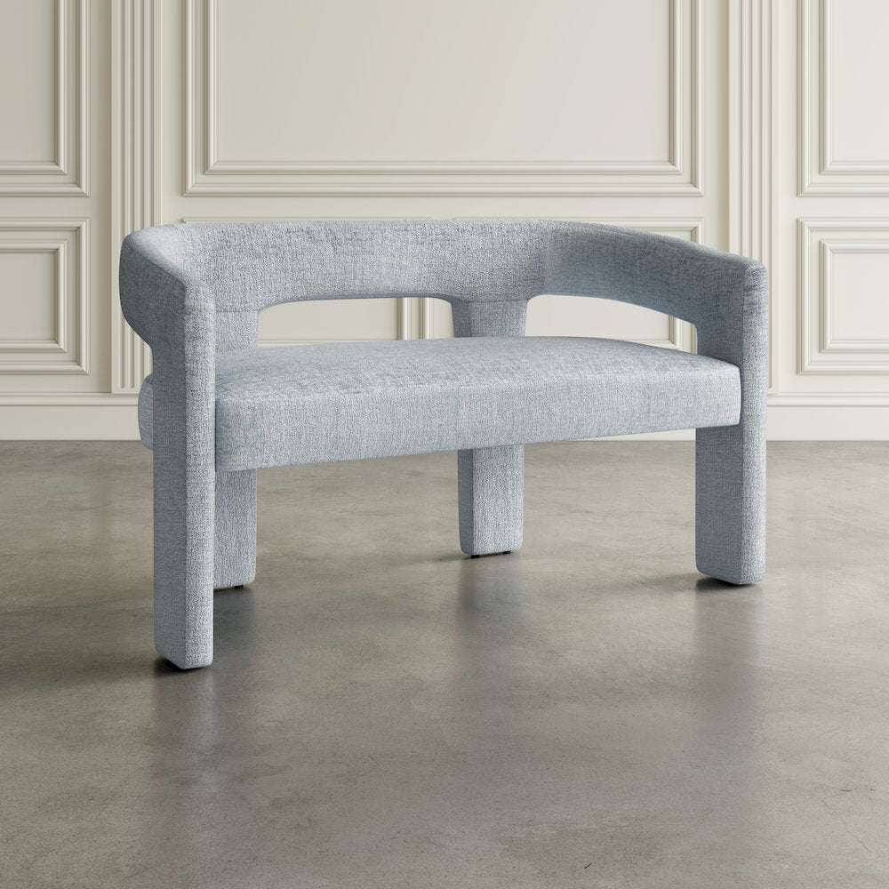 Gwen Modern Luxury Jacquard Fabric Upholstered Sculpture Bench