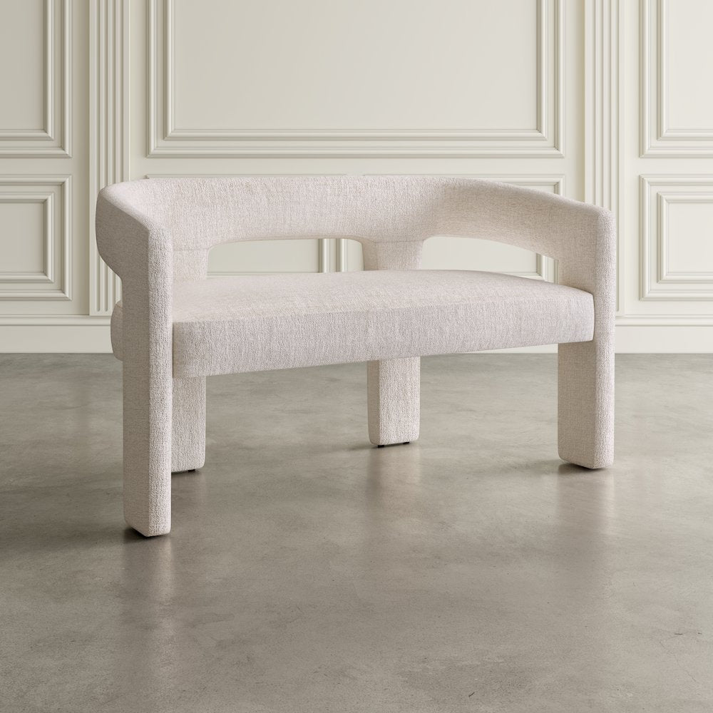 Gwen Modern Luxury Jacquard Fabric Upholstered Sculpture Bench