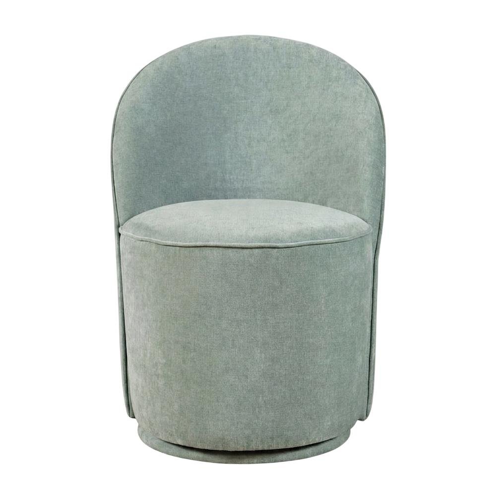 Mid-Century Modern Upholstered Swivel Dining Chair, Blue, Set of 2
