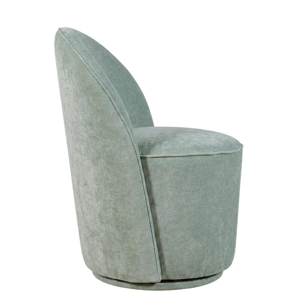 Mid-Century Modern Upholstered Swivel Dining Chair, Blue, Set of 2