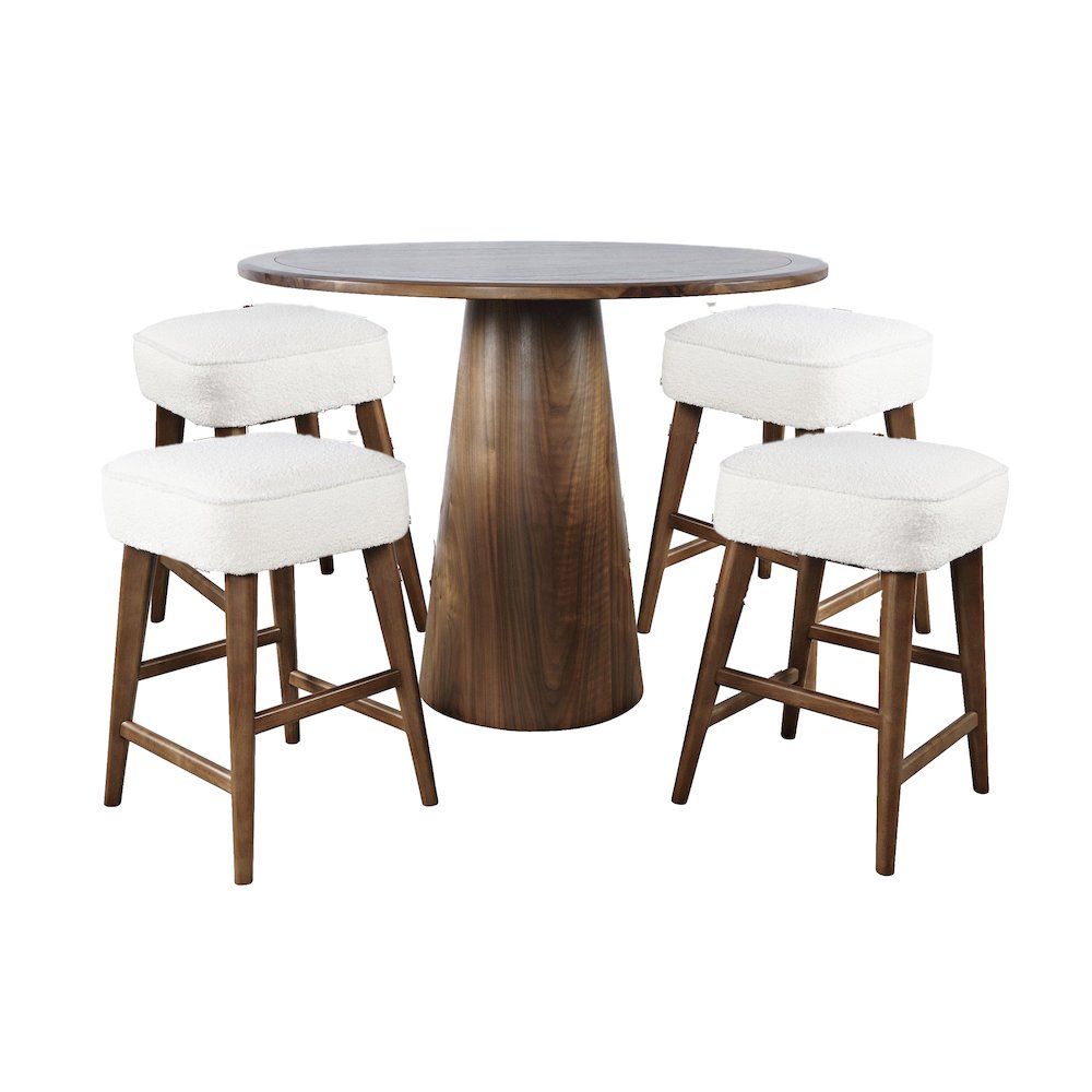 Mid-Century Modern Five Piece Counter Height Dining Set