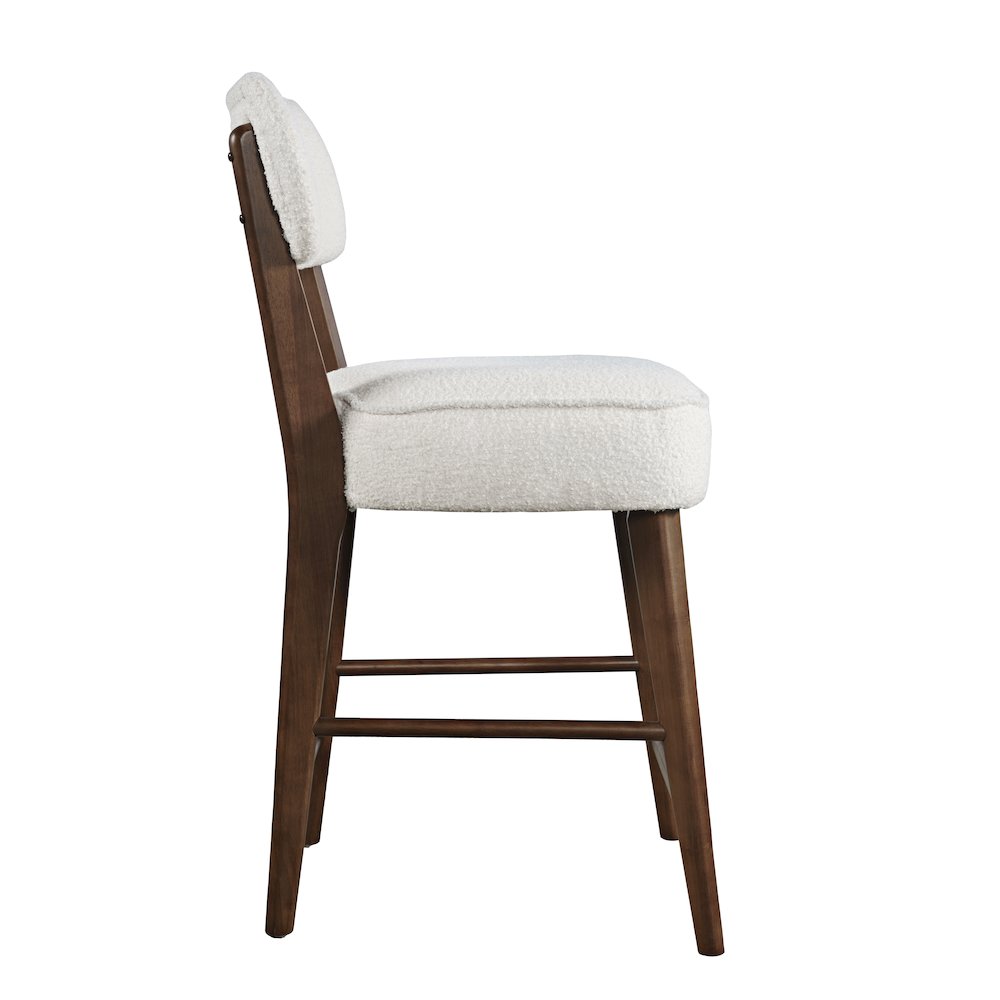 Wes Mid-Century Modern Boucle Upholstery Counter Barstool (Set of 2)
