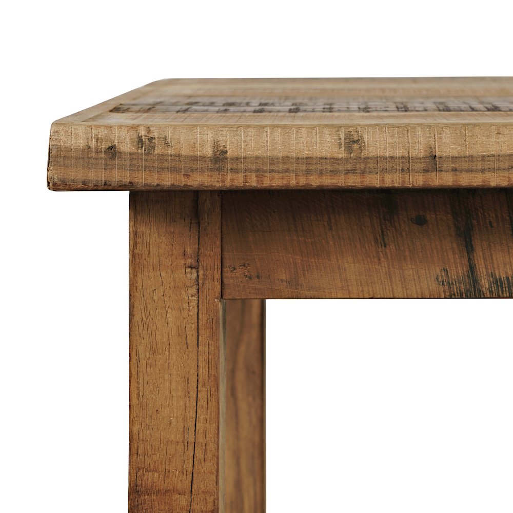 Reclamation Rustic Reclaimed Solid Wood Chairside End Table with Storage Shelf