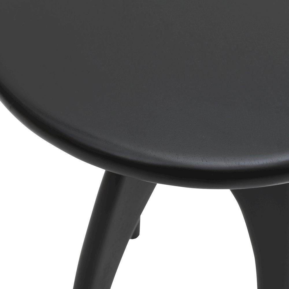 Aero Curved Space Age Round Mid-Century Modern Solid Wood Accent End Table