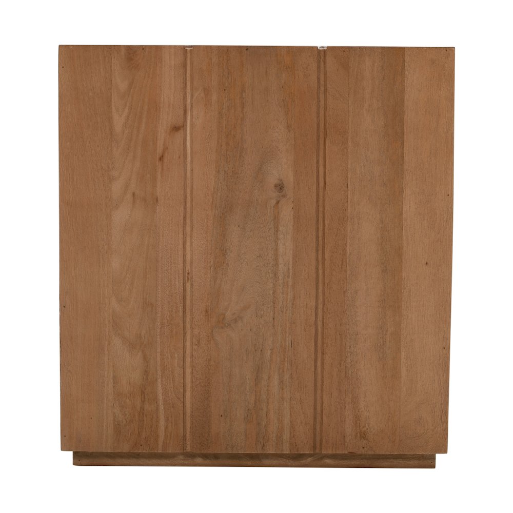 Sequoia 22" Solid Wood Modern Rustic Cube Carved End Table