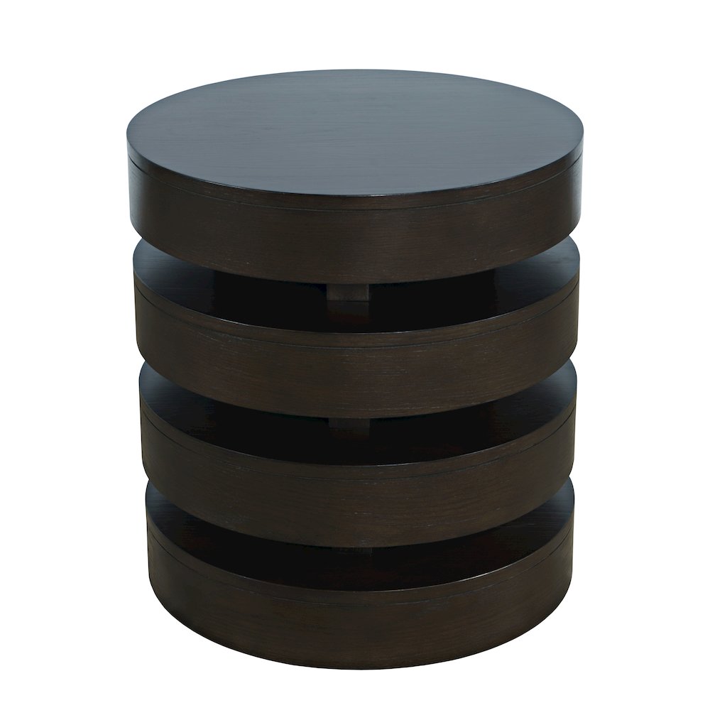 Brix Mid-Century Modern Floating Sculpture Layered Round End Table