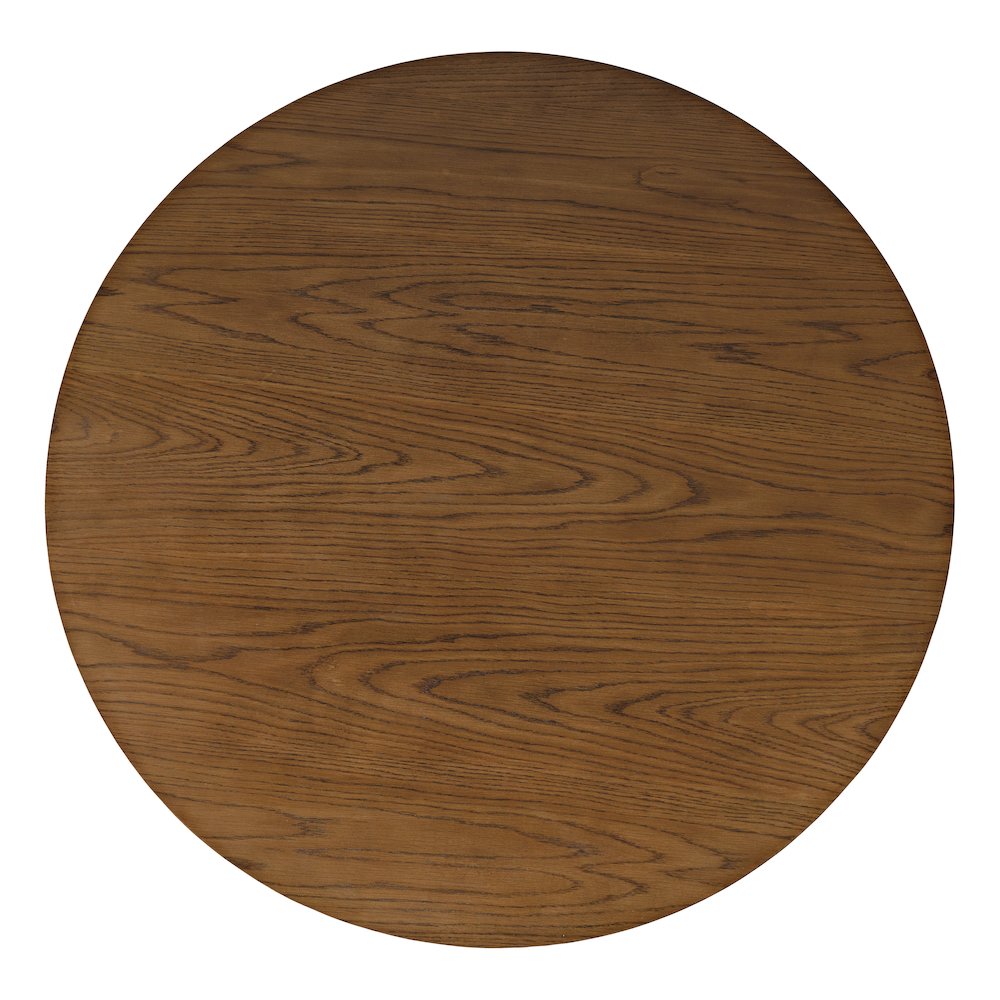 40" Round Mid-Century Modern Fluted Pedestal Base Coffee Table