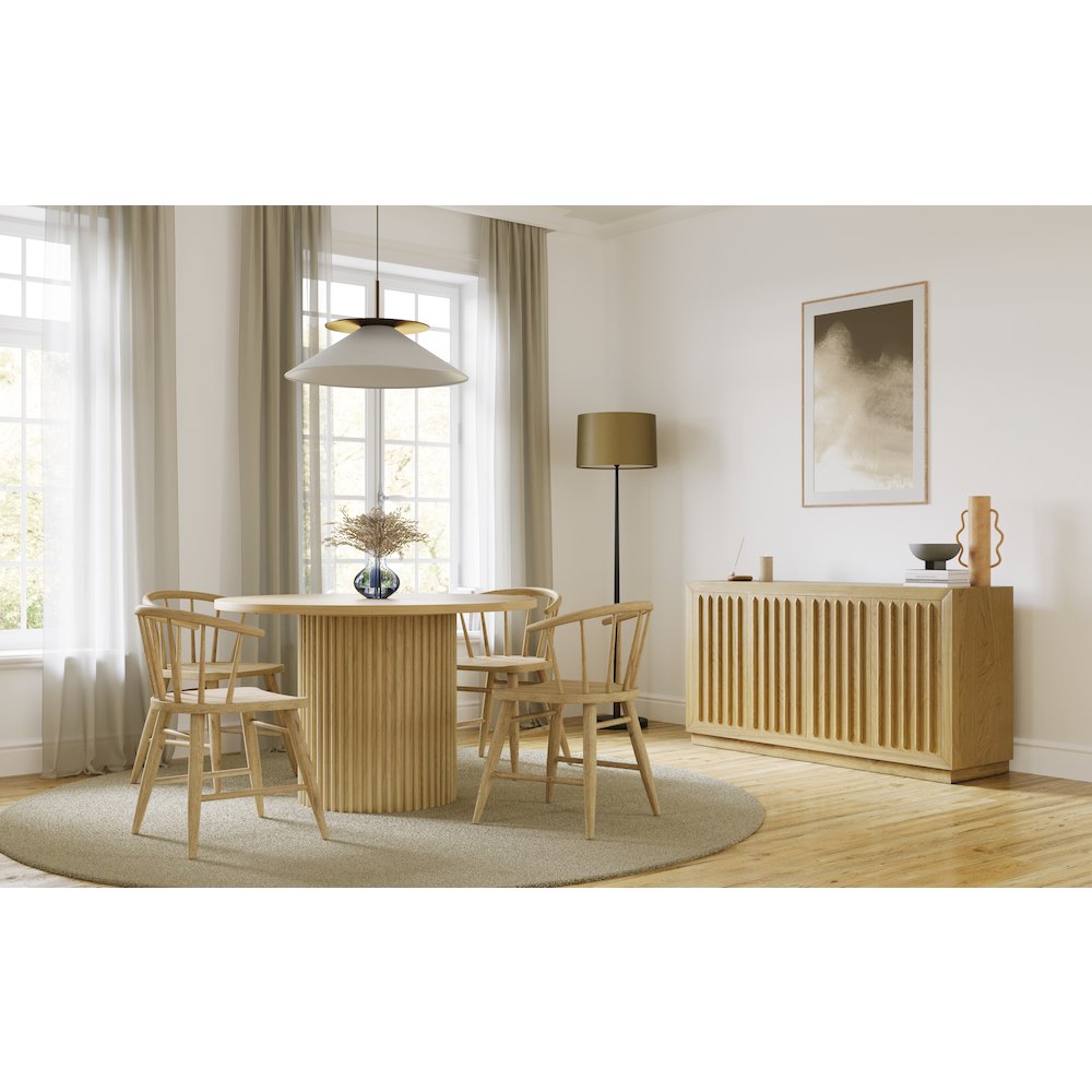 Fitz Traditional Solid Wood Curved Back Spindle Dining Chair (Set of 2)