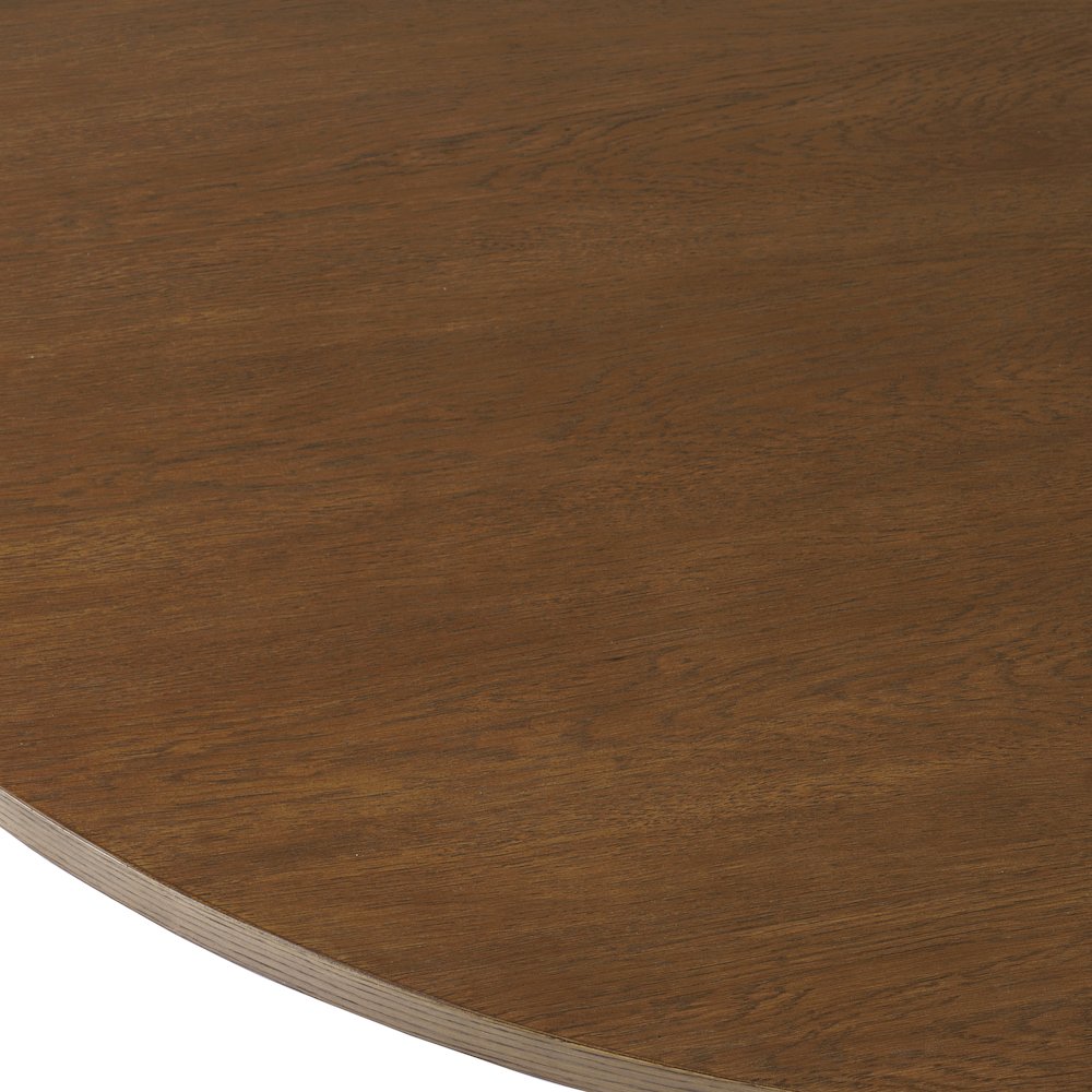 Auden 60" Round Mid-Century Modern Fluted Pedestal Base Dining Table