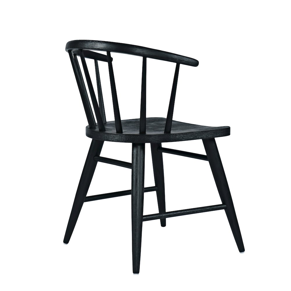 Fitz Traditional Solid Wood Curved Back Spindle Dining Chair (Set of 2)
