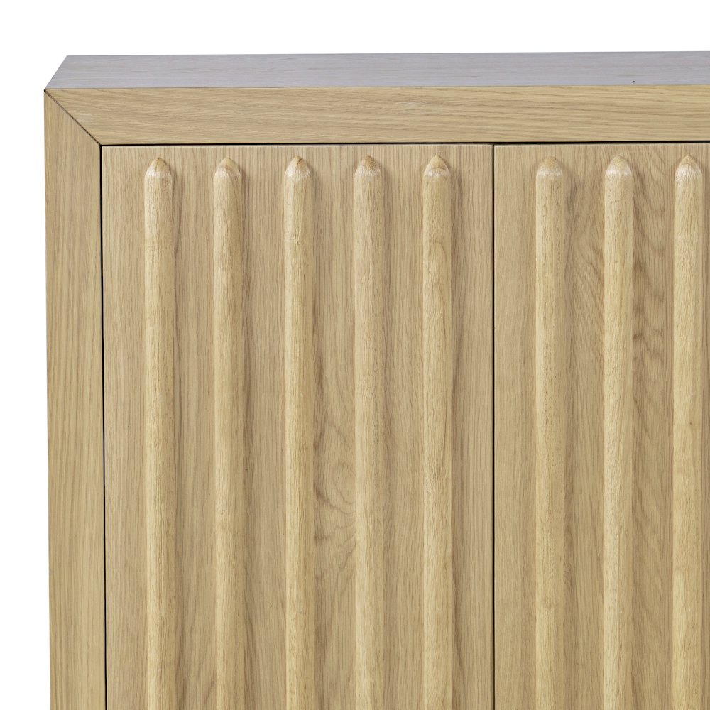 Maven 60" Mid-Century Modern Fluted Four Door Sideboard Storage Cabinet