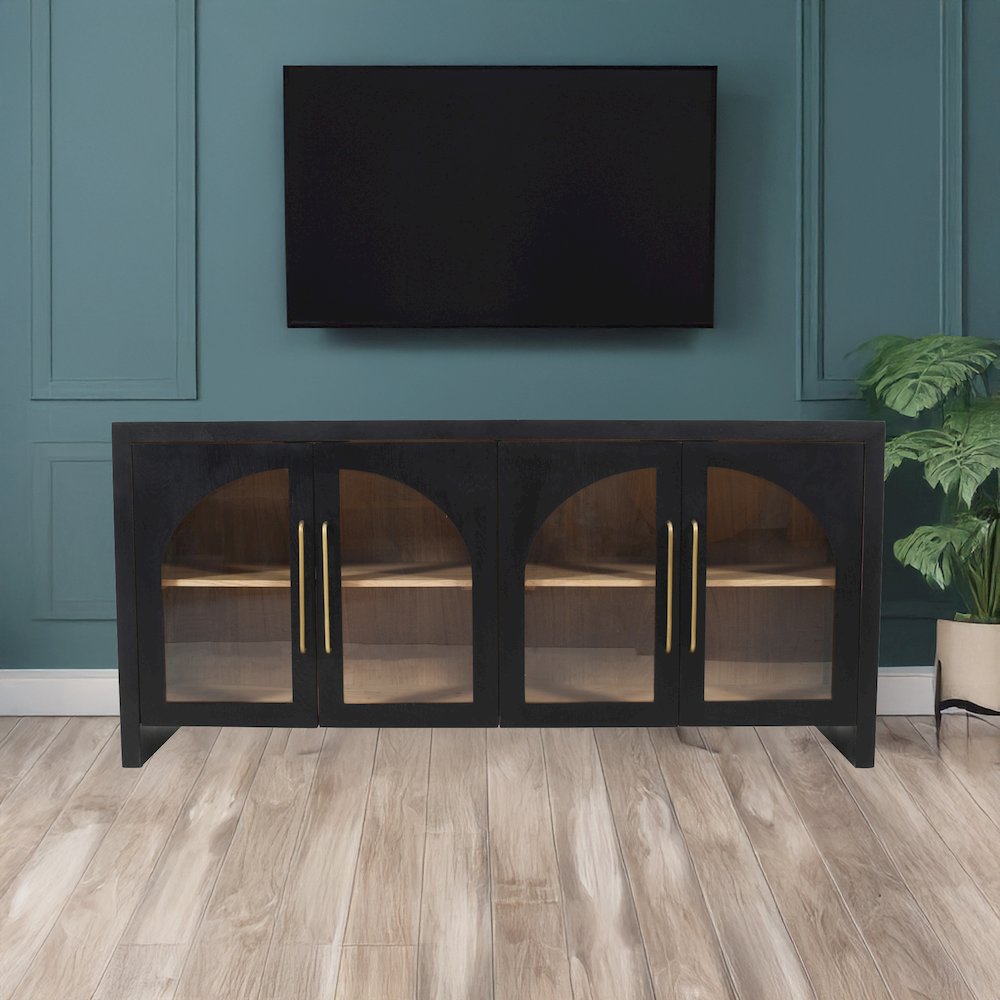 Archimedes 70" Curved Arch Four Door Sideboard Storage Cabinet