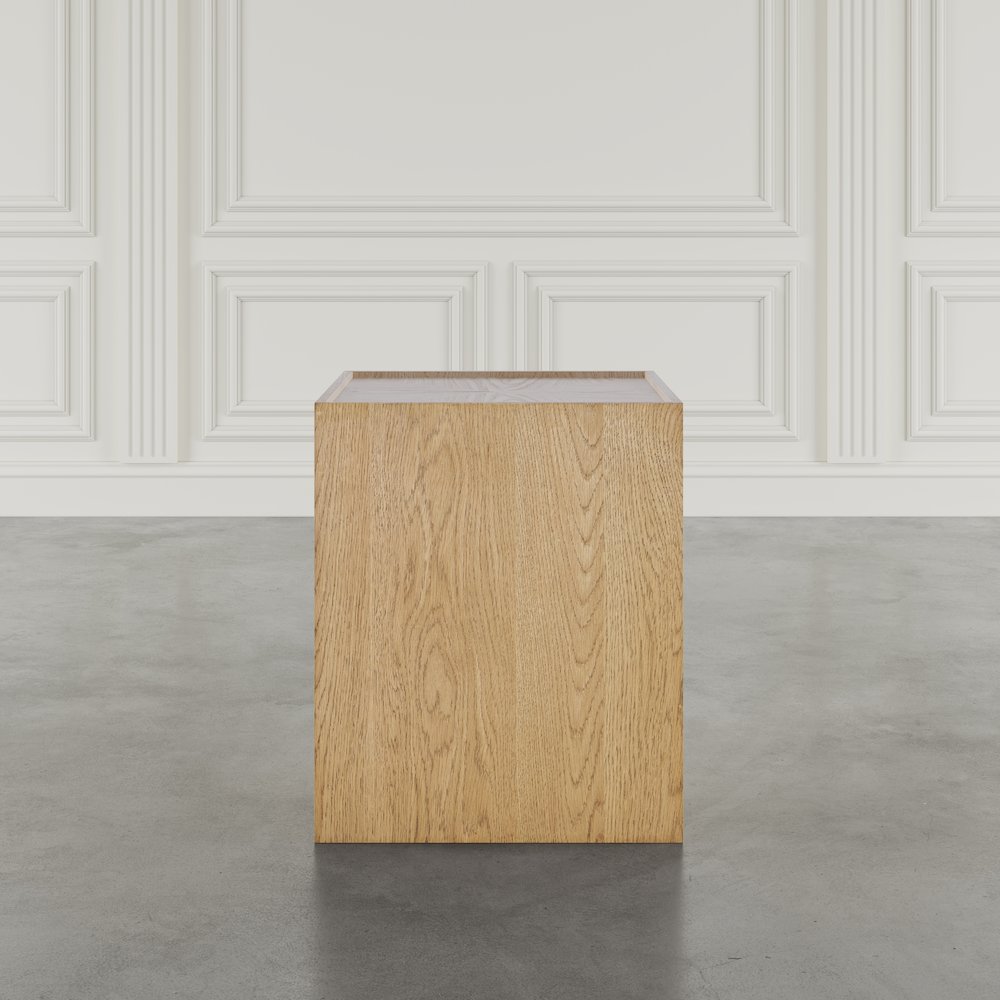 Laurel Creek Modern Contemporary Square Block Pedestal End Table