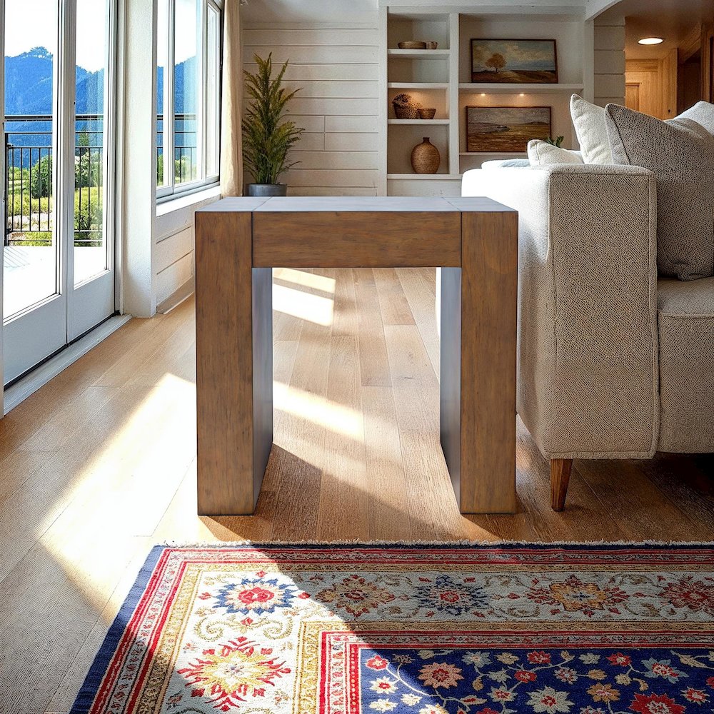 Taos Modern Rustic Square Dovetailed End Table