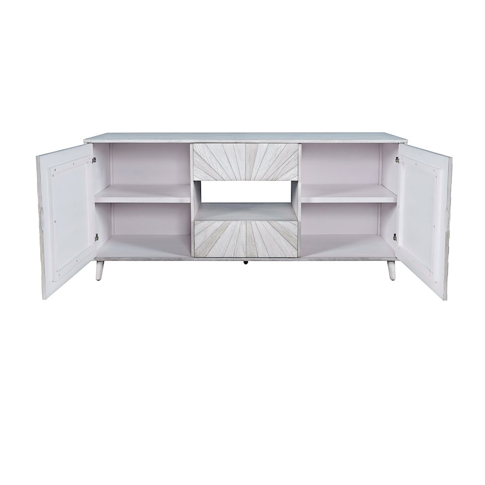 Reece 70" Mid-Century Modern Starburst TV Stand Console Storage Cabinet