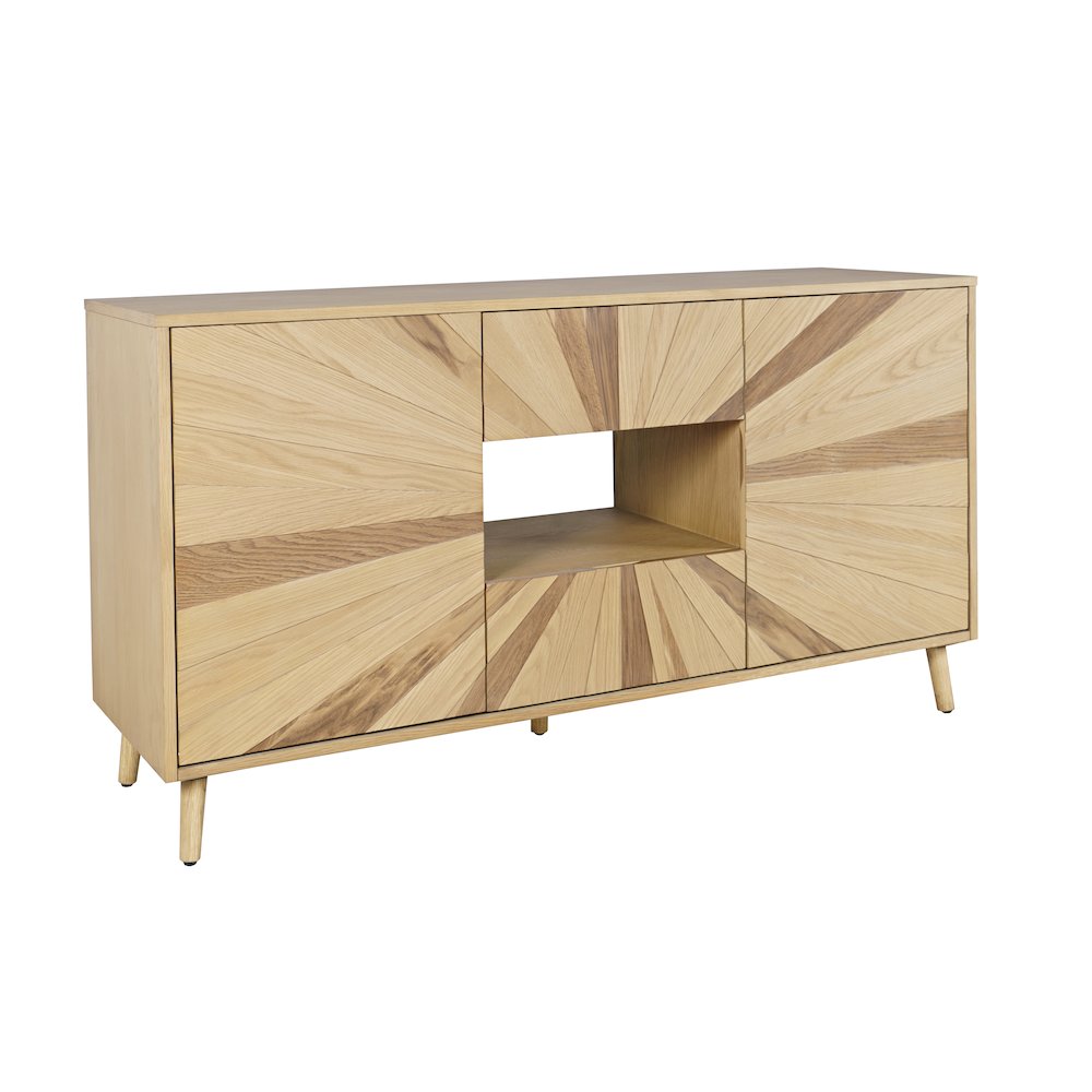 Reece 60" Mid-Century Modern Starburst TV Stand Console Storage Cabinet