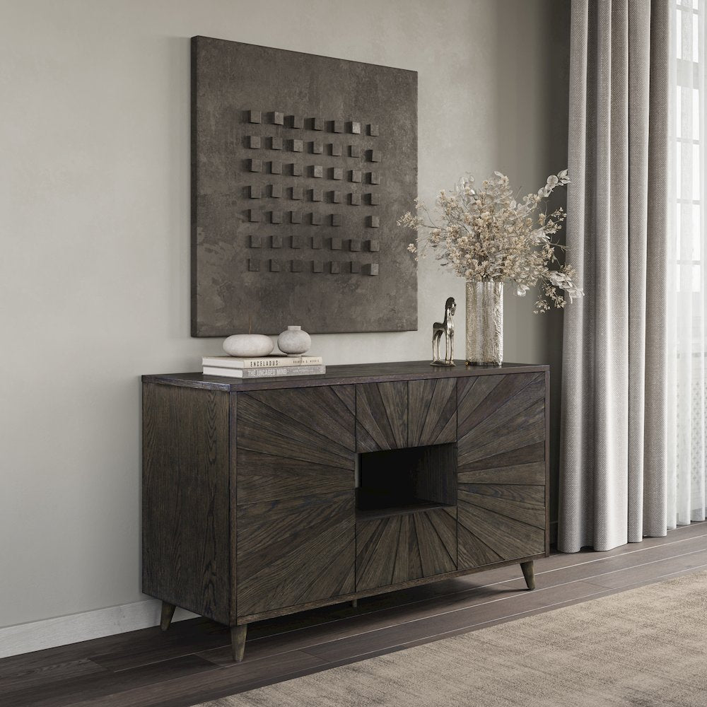 Reece 50" Mid-Century Modern Starburst TV Stand Console Storage Cabinet